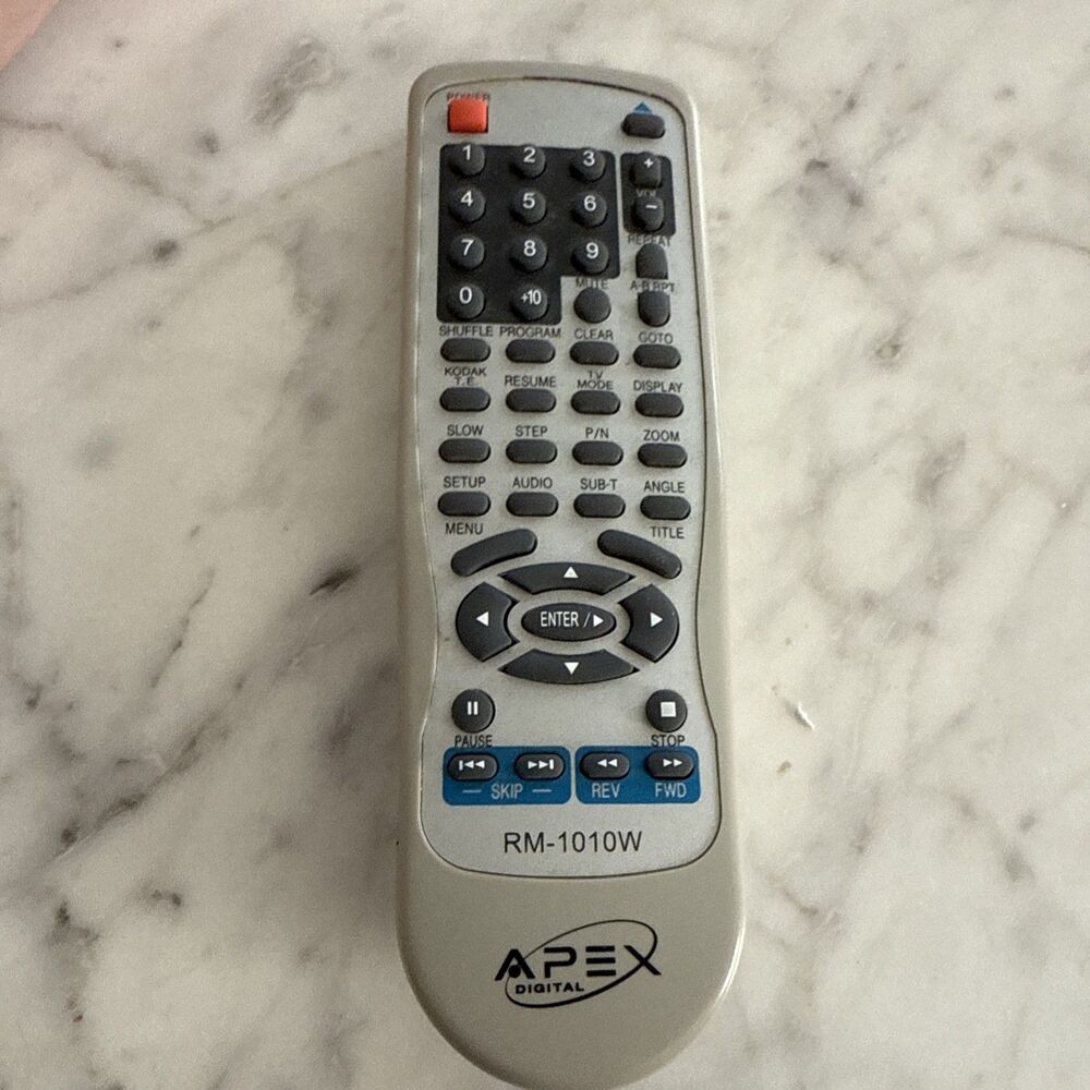 Original Apex RM-1010W OEM DVD Player Remote Control - Has Been Tested